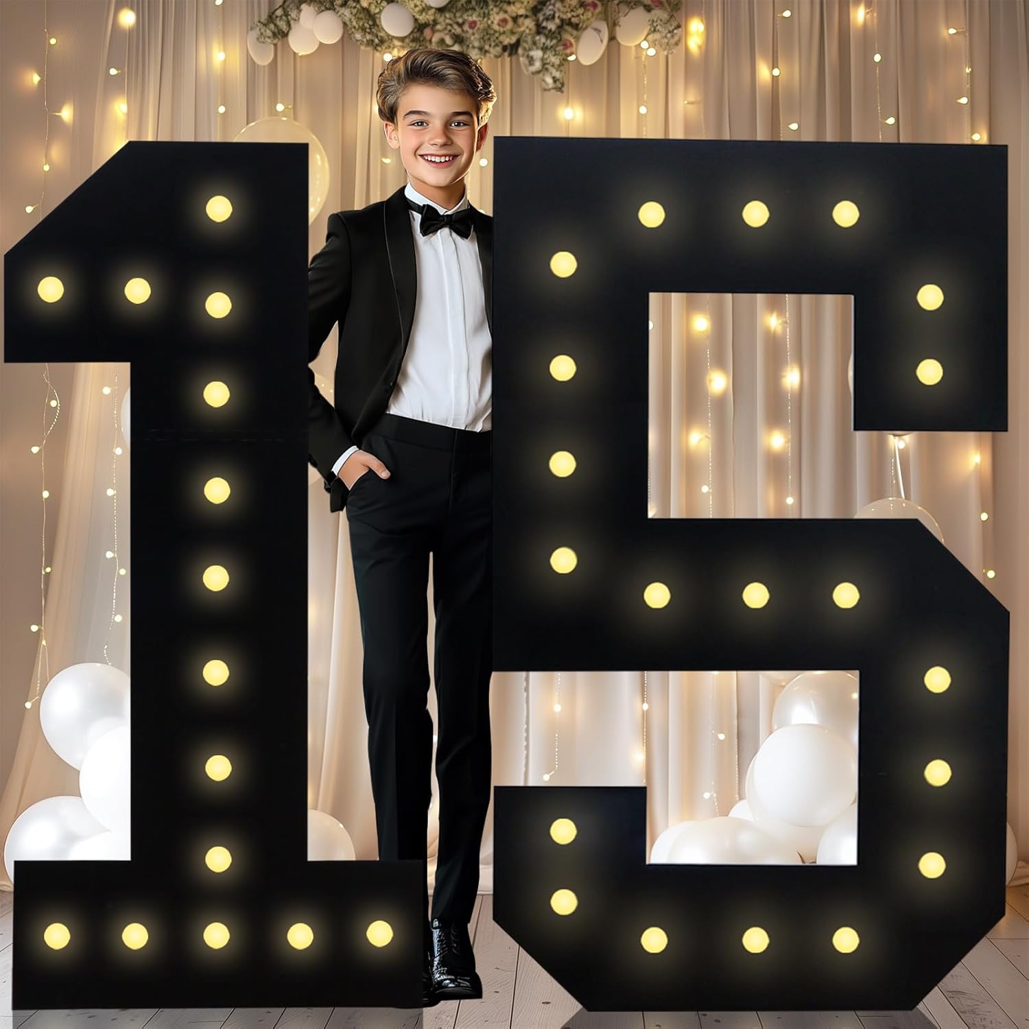 4FT Marquee Light Up Numbers for 15th Birthday Party Decor