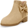 Girls Kids Bow Knot Ankle Boots with Side Zipper for Comfort