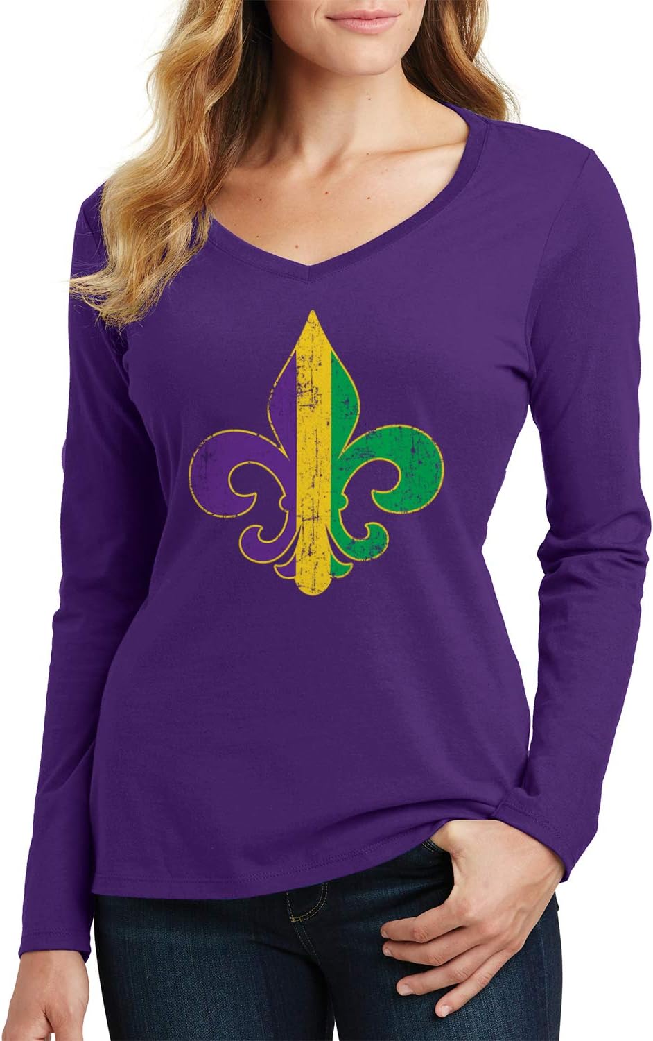 Mardi Gras Fleur De Lis Long Sleeve Tee