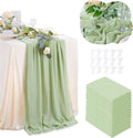 Table Runner Sage Green Chiffon 27x120 in - Elegant Party Decor