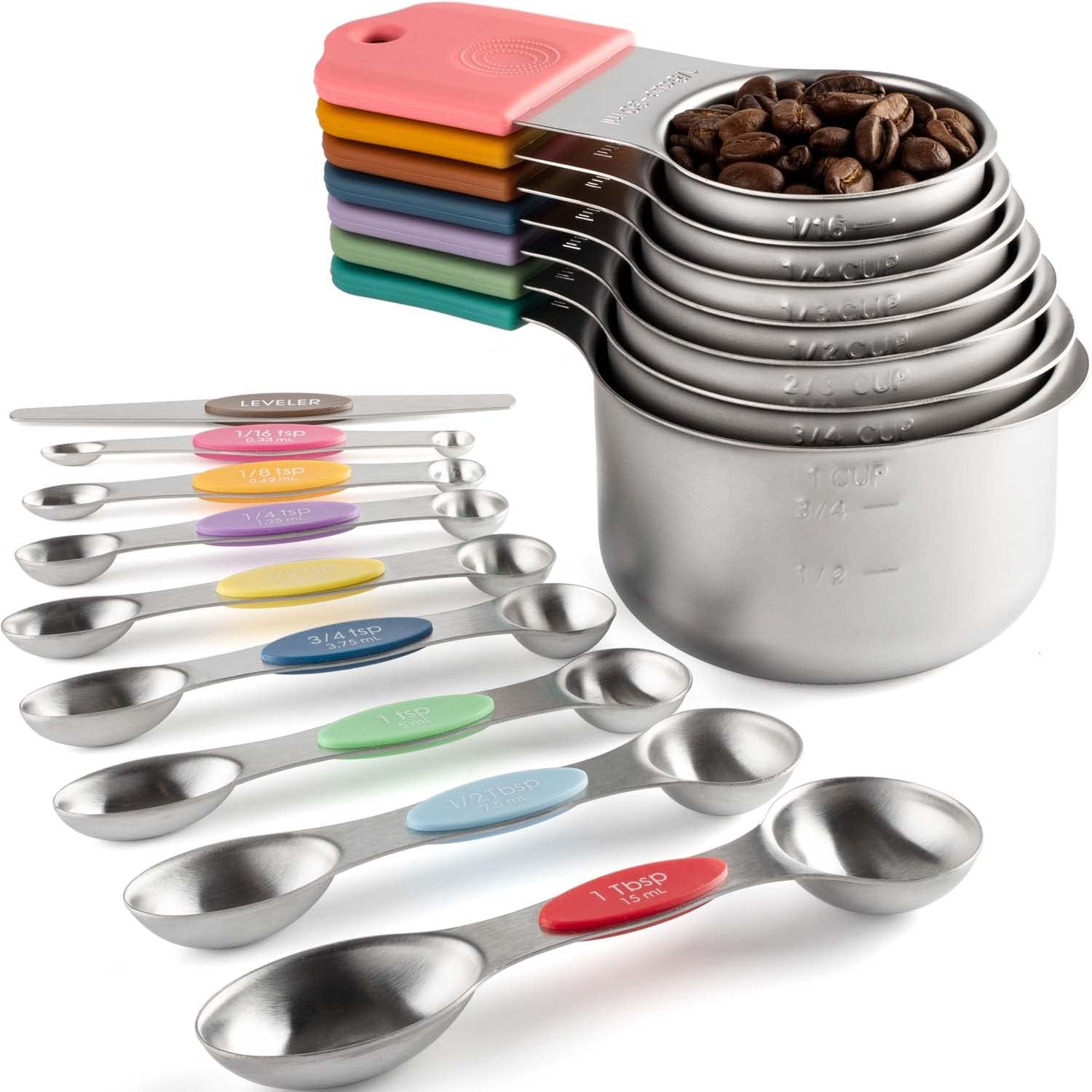 Magnetic Measuring Cups and Spoons Set for Kitchen Precision