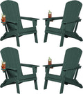 Plawdlik Folding Adirondack Chair Set - All-Weather Comfort and Cup