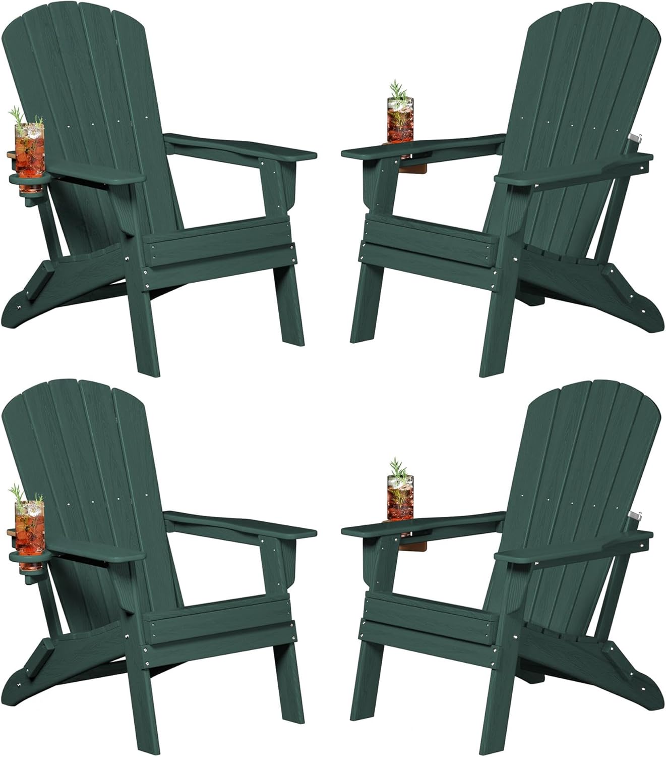 Plawdlik Folding Adirondack Chair Set for Poolside Comfort