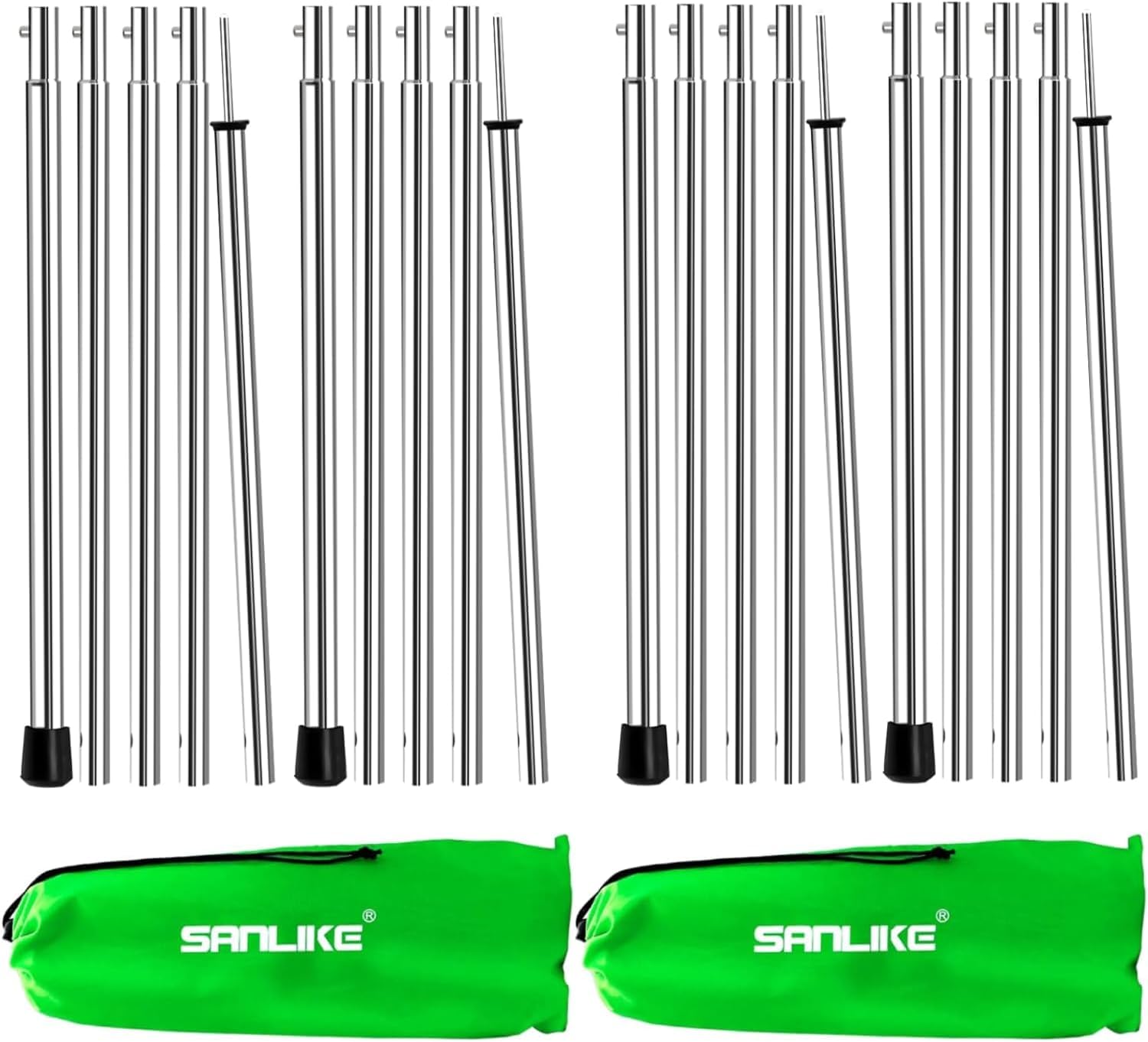 SAN LIKE Camping Tent Tarp Poles Set for Adjustable Canopy
