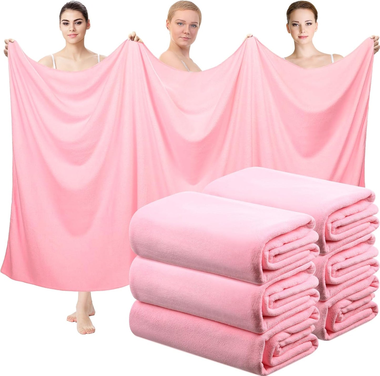 Oversized Bath Towels 40 x 80 Inch Ultra Soft Microfiber Set