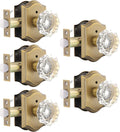 Gobrico Crystal Interior Door Locksets in Antique Brass - 5 Pack