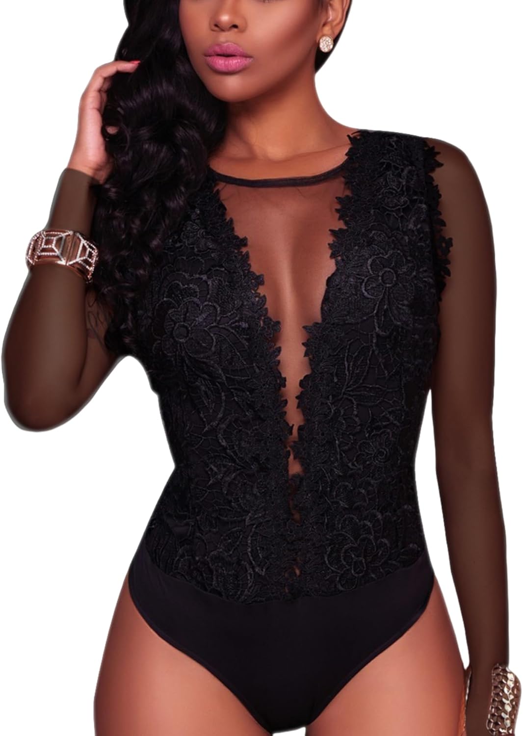 RARITYUS Women Sexy Lace Bodysuit for Party Outfit and More