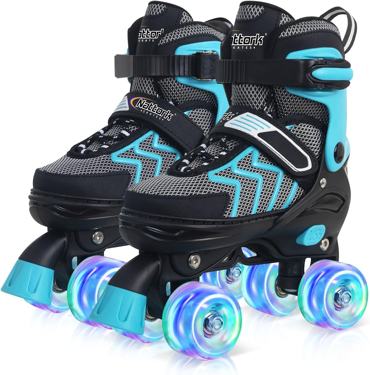 Nattork Kids Roller Skates with Adjustable Sizes & Light Up Wheels
