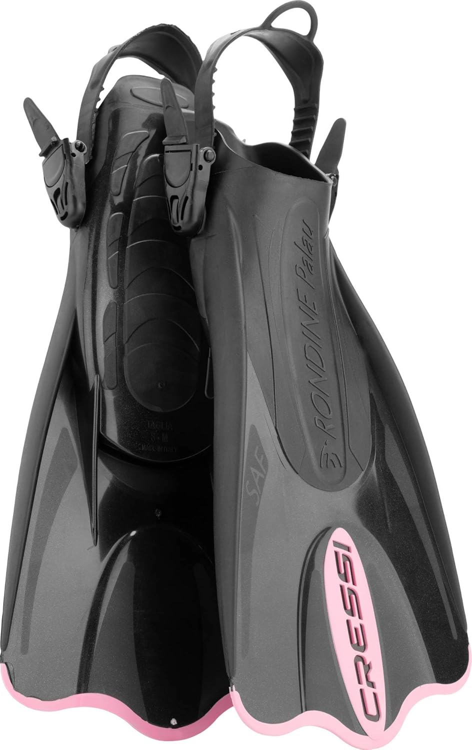 Cressi Palau SAF Short Adjustable Open Heel Fins for Snorkeling