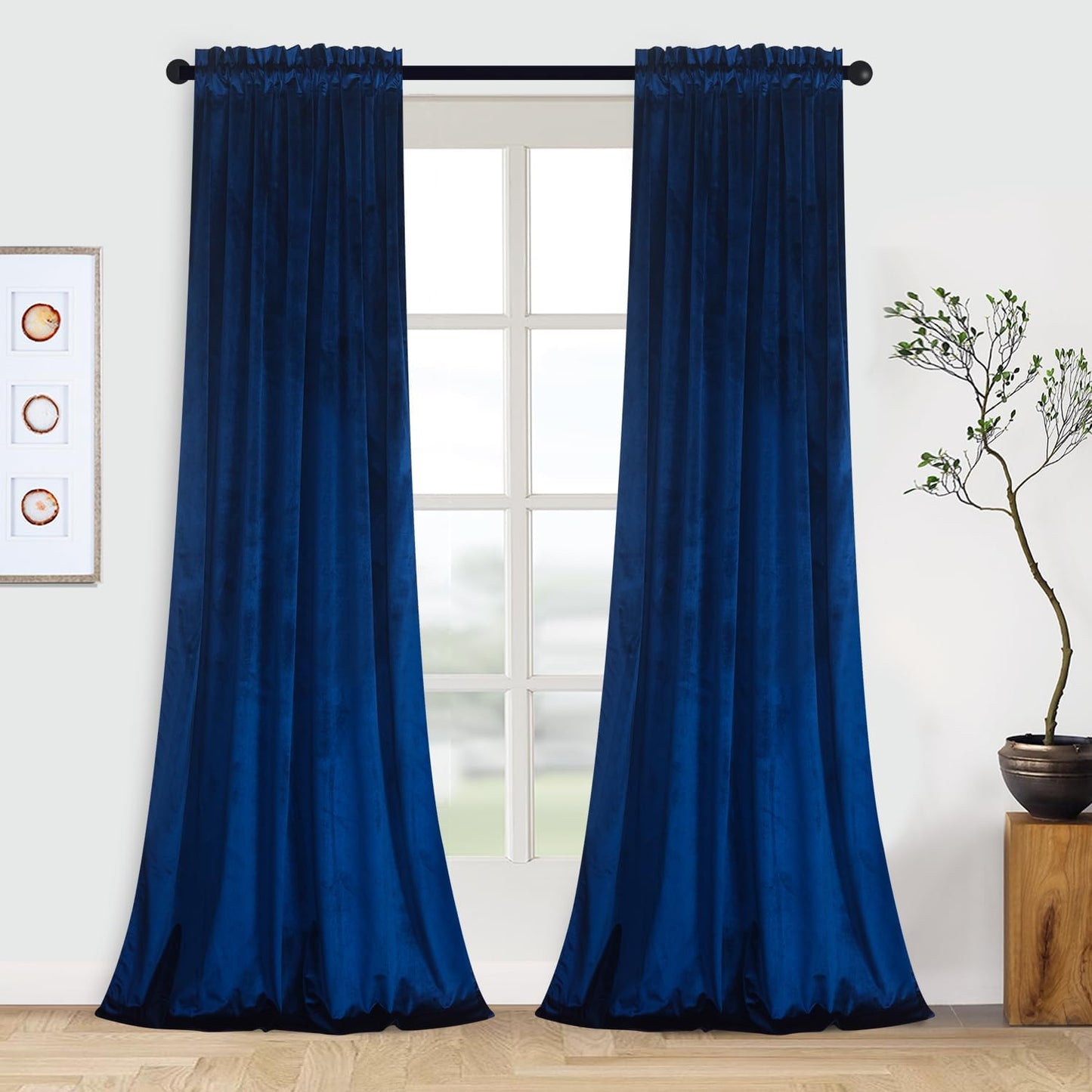 Roslynwood Velvet Curtains Set for Bedroom and Living Room