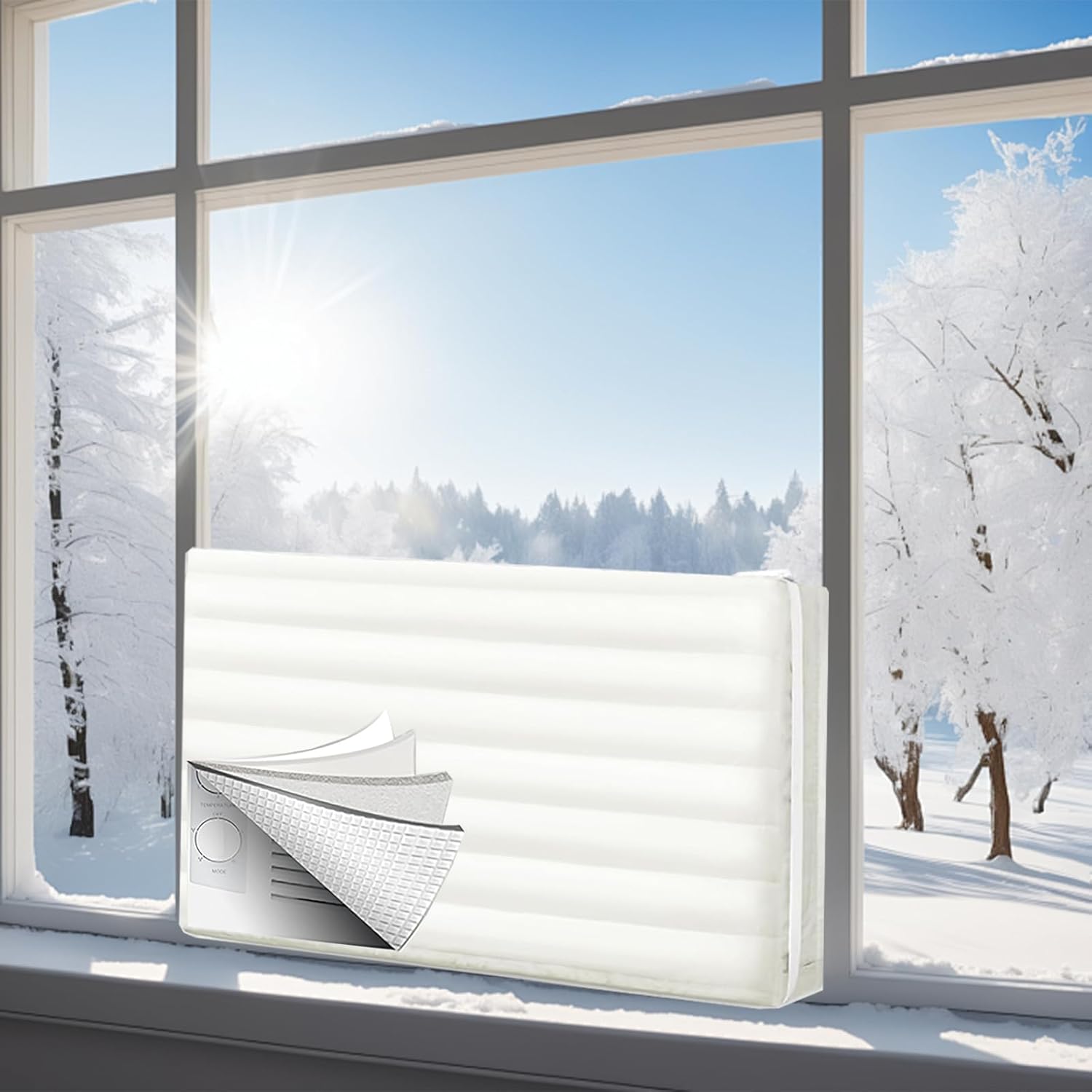 2014 Upgraded Indoor AC Cover - Double-Layer Insulation, Windproof ~
