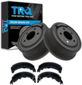 TRQ 9in Rear Brake Drum & Bonded Shoe Set Pair Kit - Direct Fit