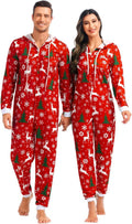 Christmas Onesie Pajamas for Women & Men - Soft Hooded Zip-Up
