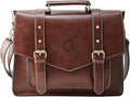 ECOSUSI Women's Briefcase Messenger Laptop Bag Tan - Fits 14in Laptop