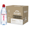 evian 750ml Spring Water, 12 Pack Sports Cap