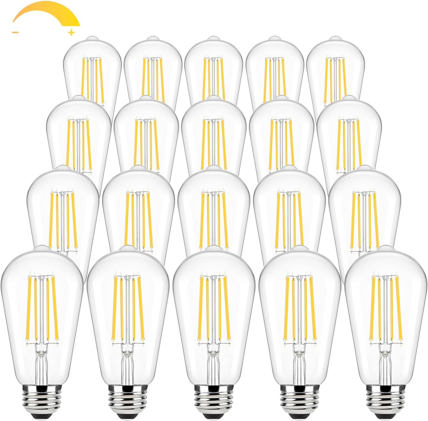 Brightever 20-Pack Dimmable LED Edison Light Bulbs for Home