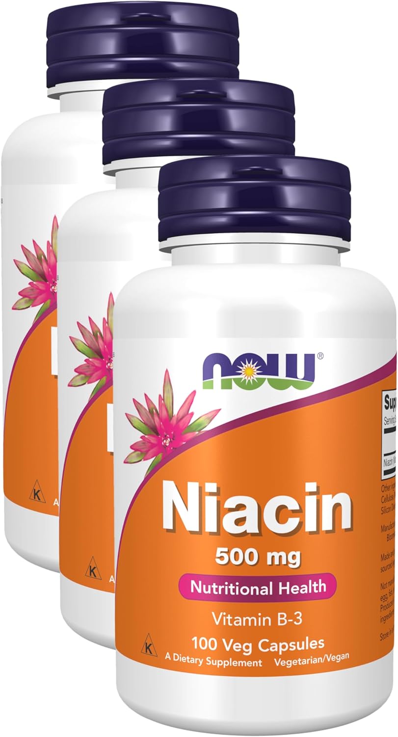 NOW Supplements Niacin 500 mg Essential B-Group Vitamin for Health