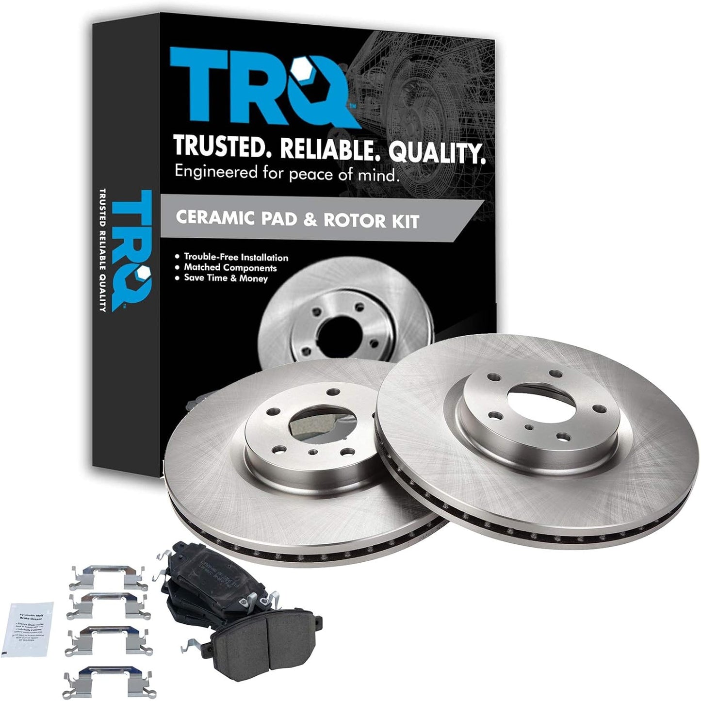 TRQ Front Brake Pad & Rotor Kit for INFINITI FX35 FX45 & More