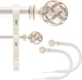 Adjustable Heavy Duty Double Curtain Rod Set - Weathered White