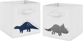 Navy Blue and Grey Modern Dino Foldable Fabric Storage Bins