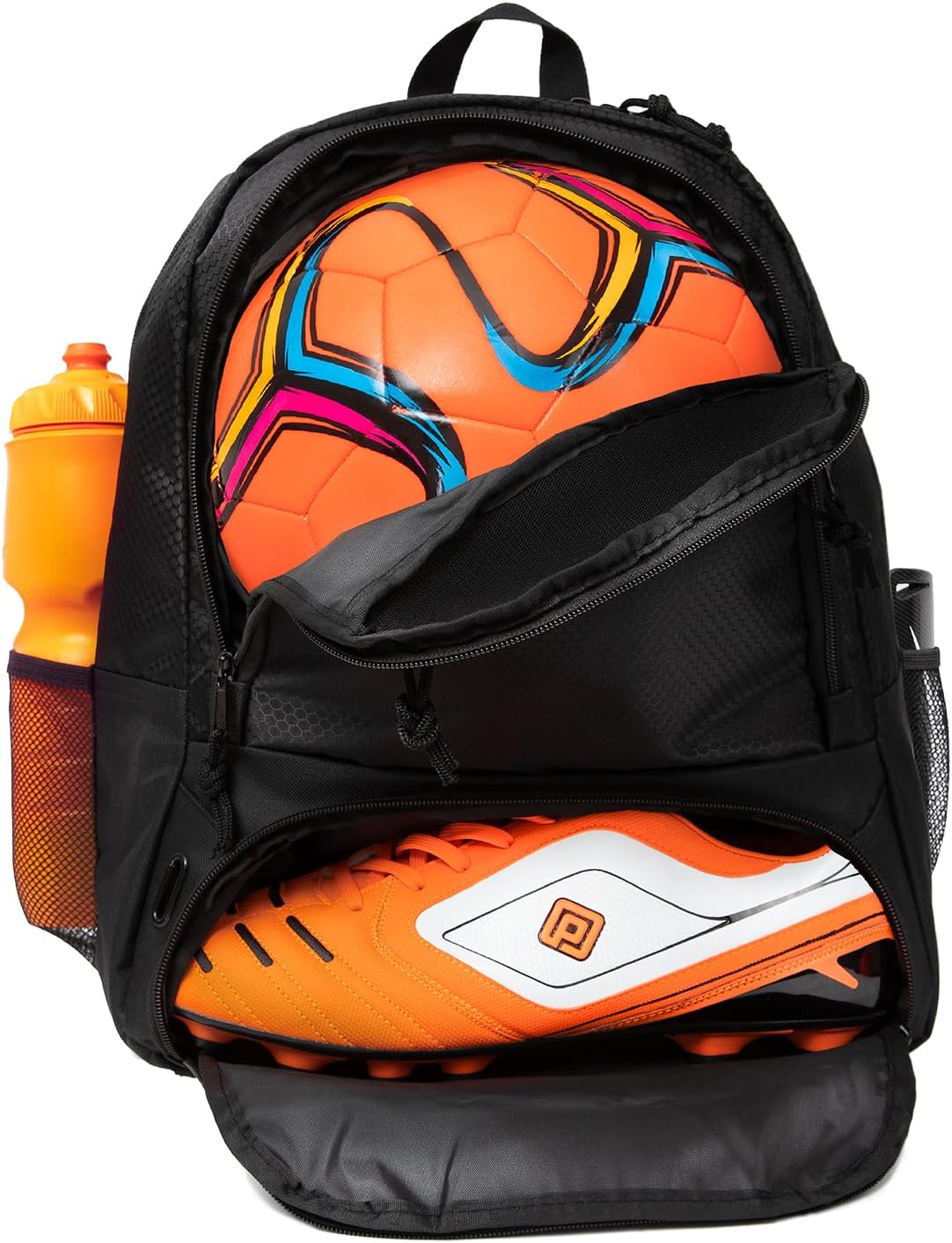 ERANT Large Athletic Backpack - Ball & Cleat Compartments - Durable Design - Blue/Black