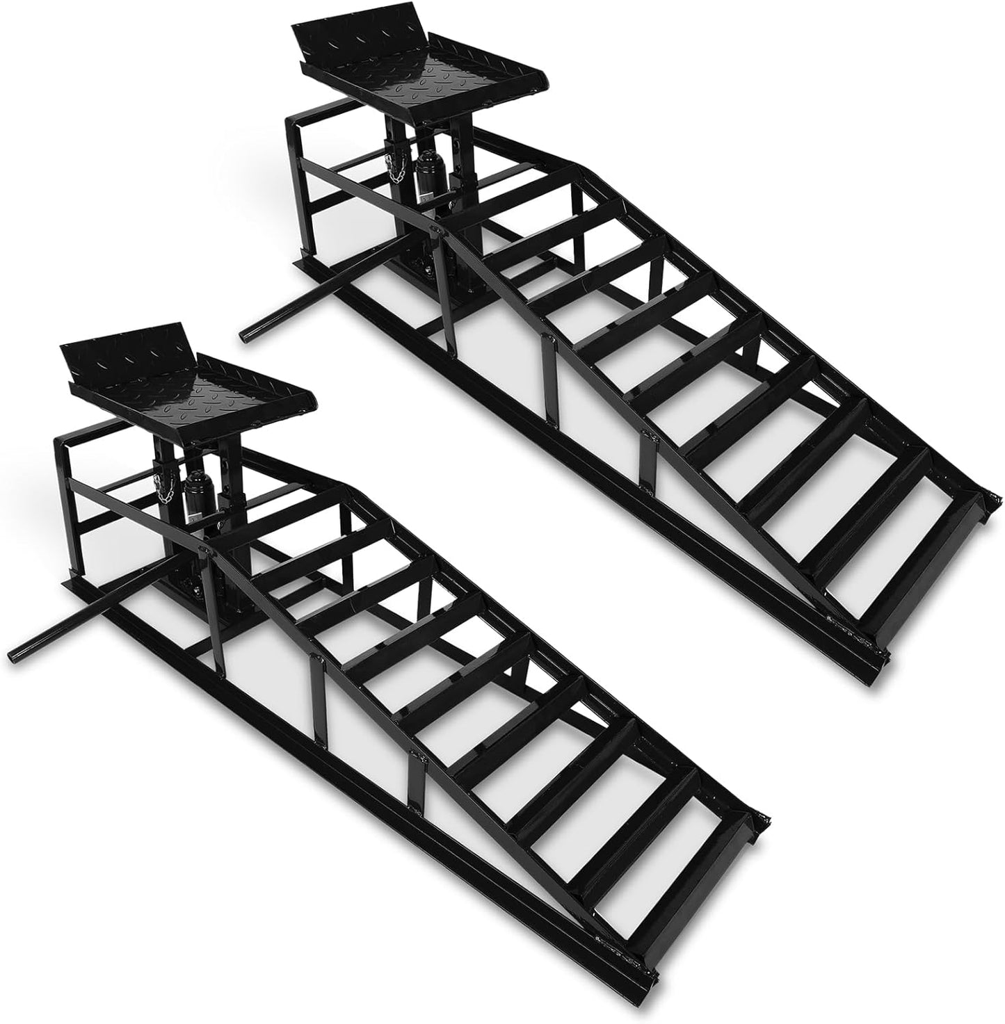2 Pack Hydraulic Car Ramps for Easy Vehicle Lifting and Repair