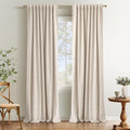 100% Blackout Curtains 72 in Length 2 Panels Set - Cream blackout