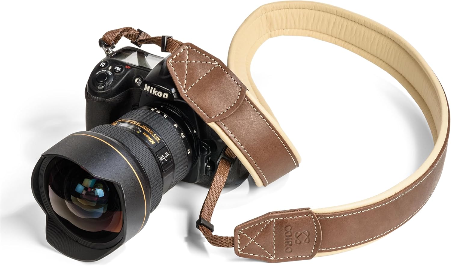 Padded Leather Camera Strap for DSLR/SLR - Genuine Comfort