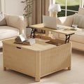 LYNCOHOME 31.5 in Fluted Lift Top Coffee Table with Storage
