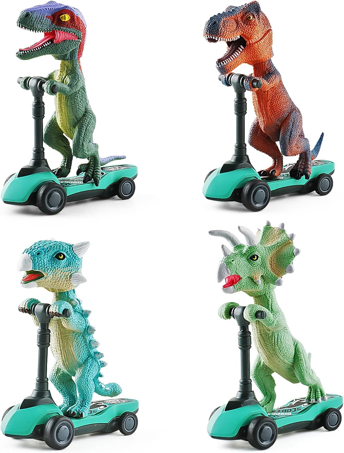 DINOBROS Mini Dinosaur Scooter Set - Fun Pull Back Cars for Boys!