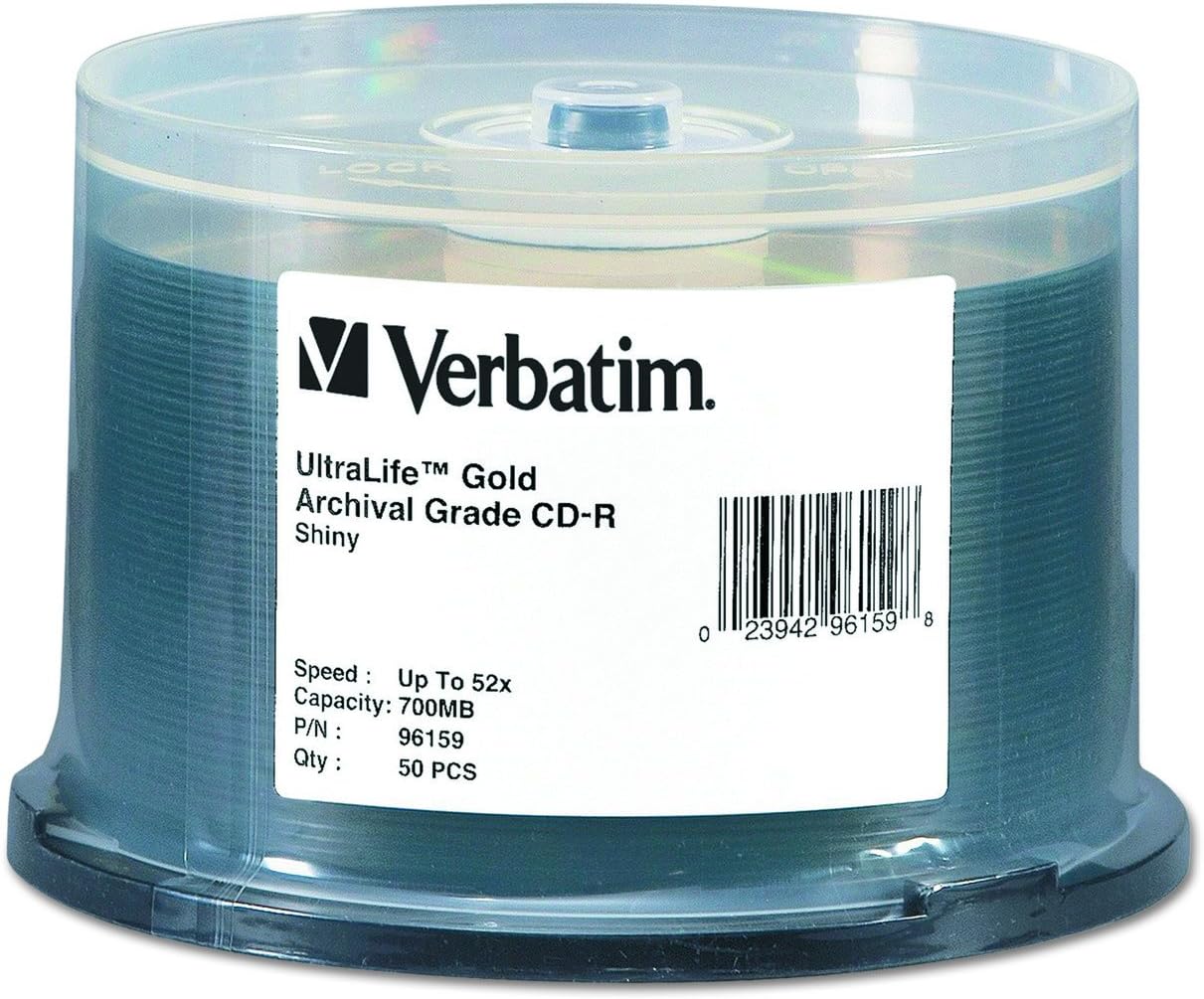 Verbatim CD-R 700MB 52X UltraLife Gold Archival Discs 50pk