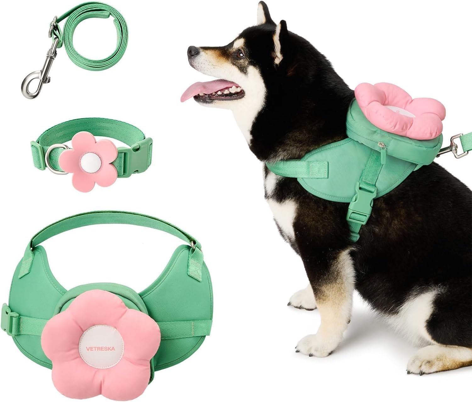 VETRESKA Flora Dog Harness Set for Comfortable Walking and Training