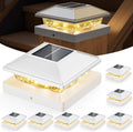 Post Cap Lights 8pack for 4x4 Deck and Fence Posts - Soft Solar Glow