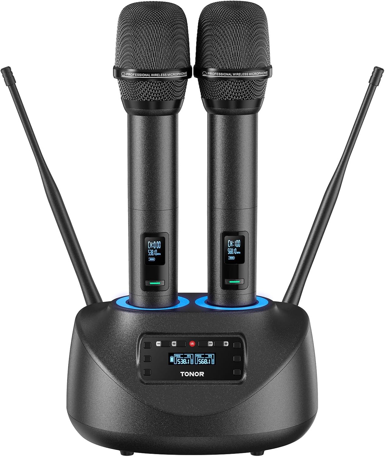 TONOR Rechargeable Wireless Mic: 262ft UHF Range