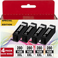 PGI-280 XXL PGBK Ink 4-Pack Replacement for Canon 280XXL - High Yield