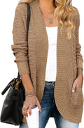 Womens Long Sleeve Open Front Cardigan - Cozy Oversized Knit