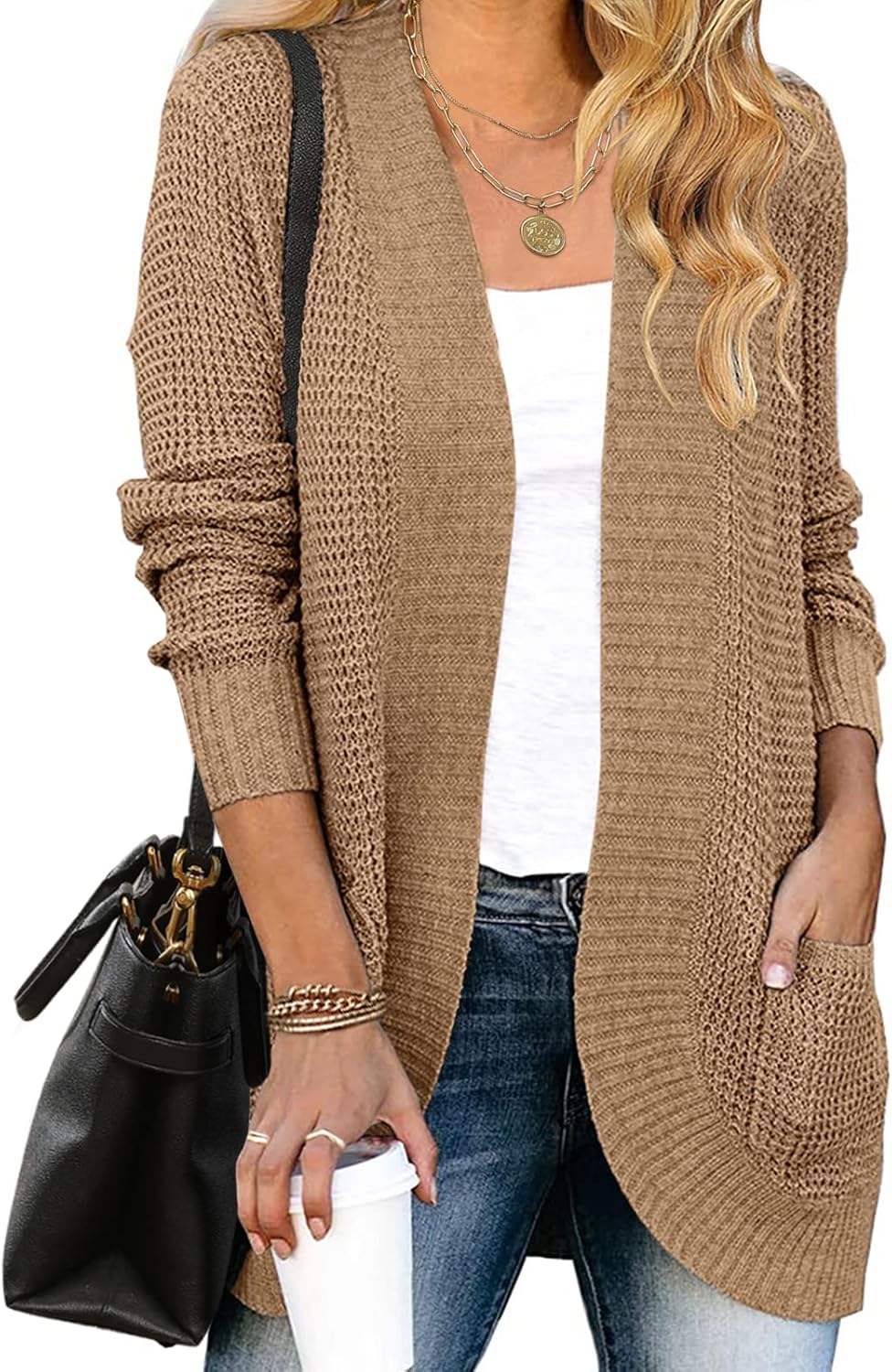 MEROKEETY Womens Long Sleeve Open Front Cardigans for Fall