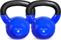 Yes4All Kettlebell 15 LB Set of 2 - Durable Vinyl Coated Strength Gear