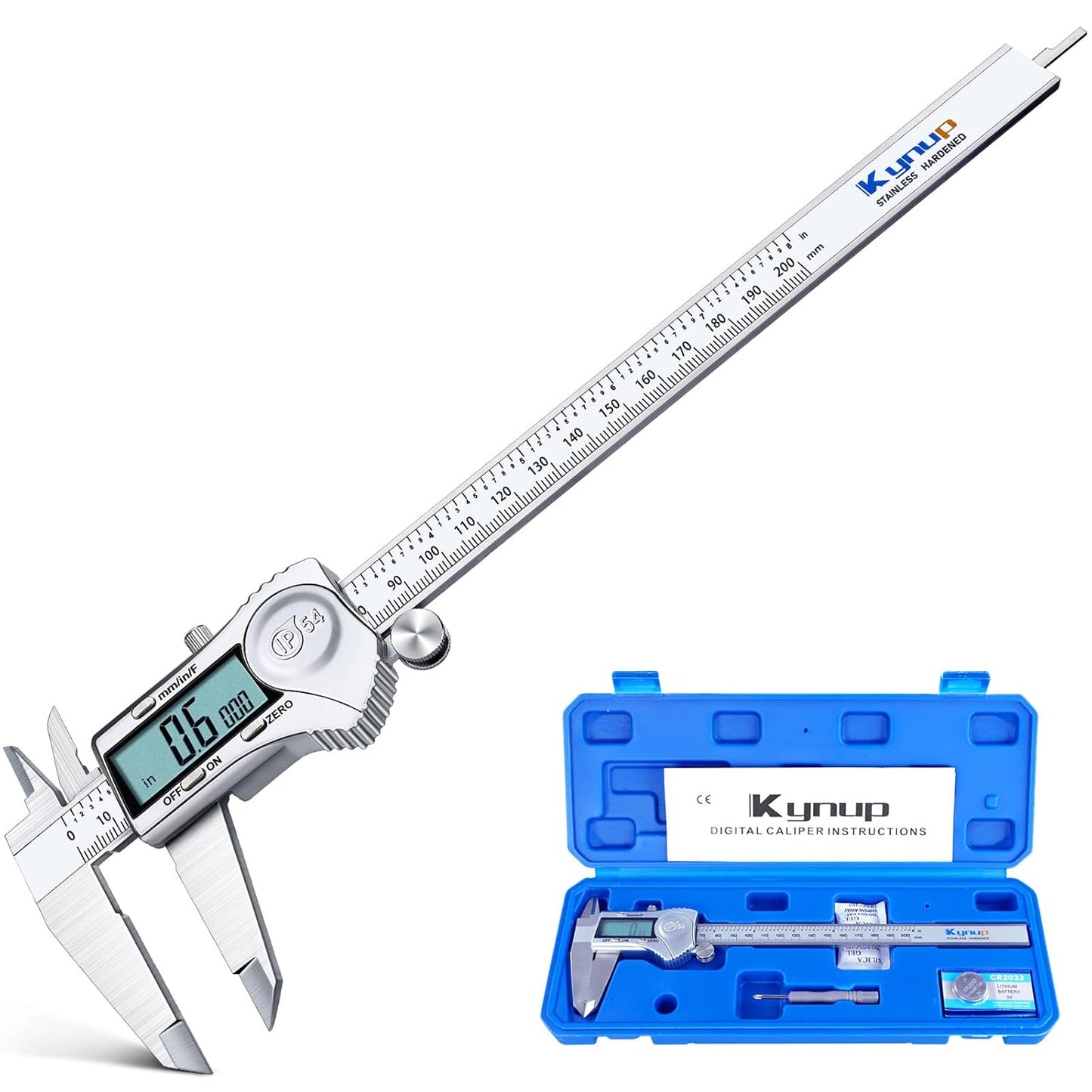 Kynup Digital Caliper - 8 Inch Stainless Steel Measuring Tool