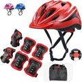 Kids Helmet & Knee Pad Set - Adjustable 7-in-1 Safety Gear for Ages
