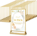 EHWINE Acrylic 5 x 7 Gold Border Sign Holder - Double Sided Display