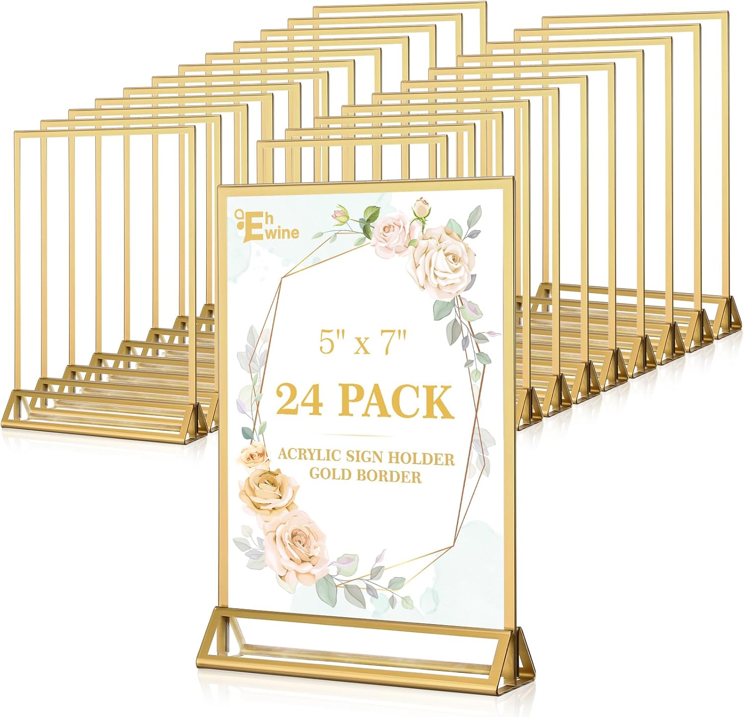 EHWINE 24 Pack Acrylic Sign Holder 5 x 7 for Displays