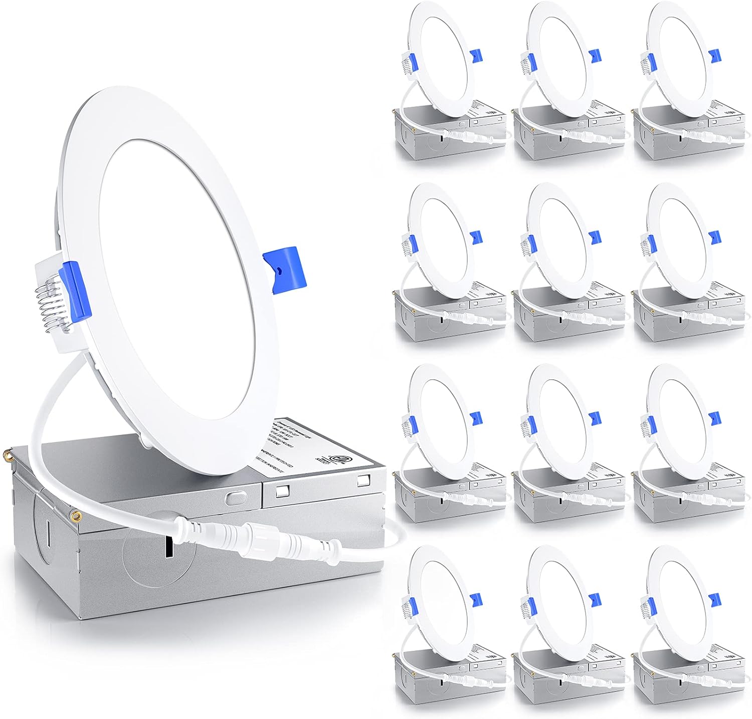 Ensenior 12 Pack 4 Inch LED Recessed Light - Dimmable