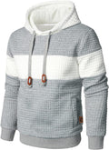 Mens Sweatshirts Long Sleeve Pullover Patchwork Plaid (Style GQQ6)