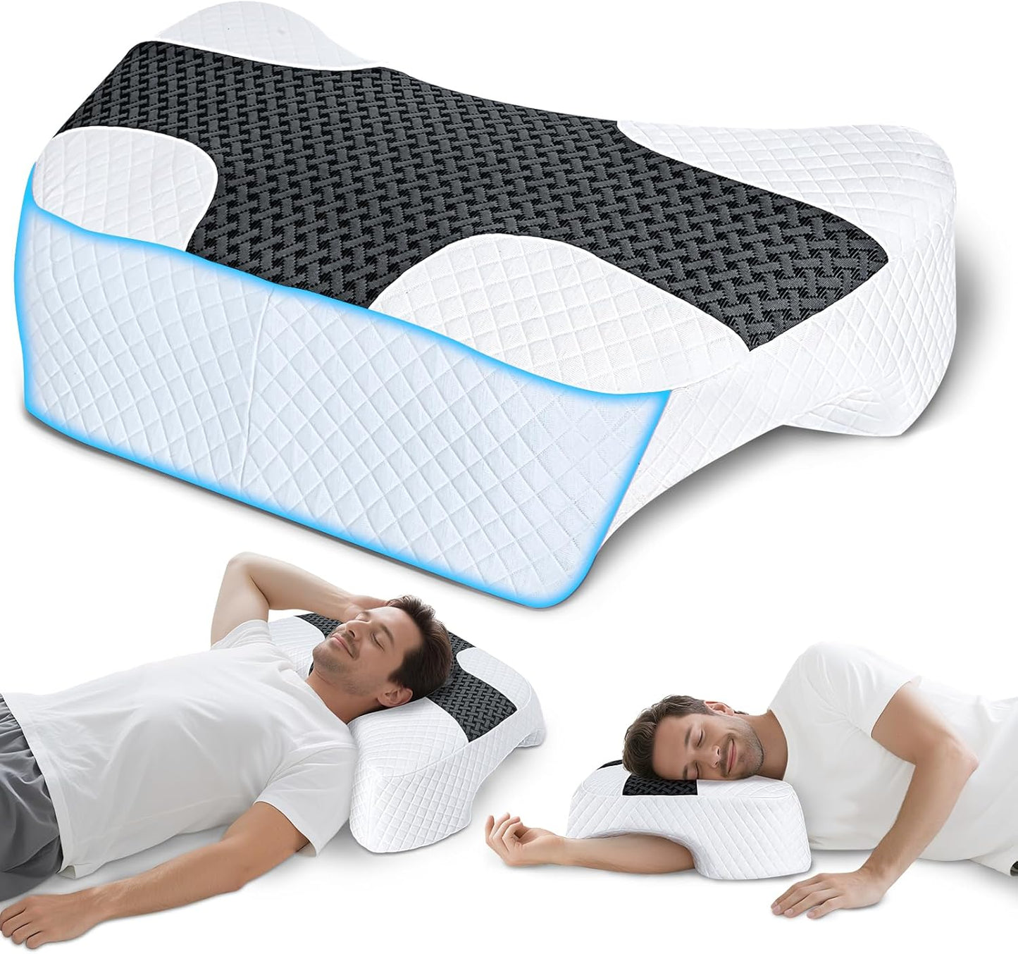 SAHEYER Side Sleeper Pillow with Arm Hole for Neck Pain Relief