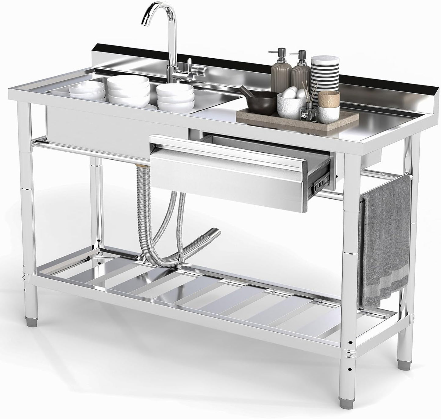 Stainless Steel Utility Sink for Kitchen and Laundry Room Use