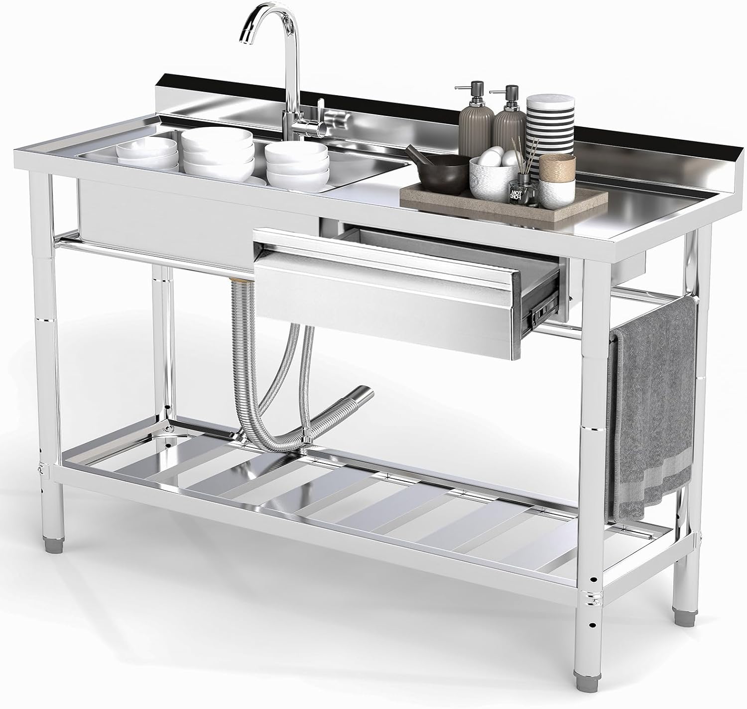 Stainless Steel Utility Sink for Kitchen and Laundry Room Use