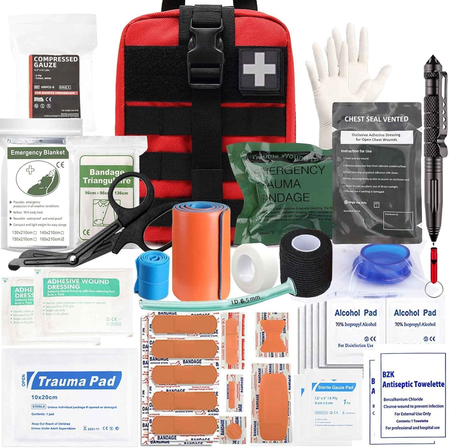 Ifak Trauma Kit for Camping and Hiking - 74 Piece Tactical Supplies