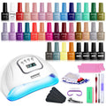 JODSONE 32 Colors Gel Nail Polish Set with UV Light for DIY