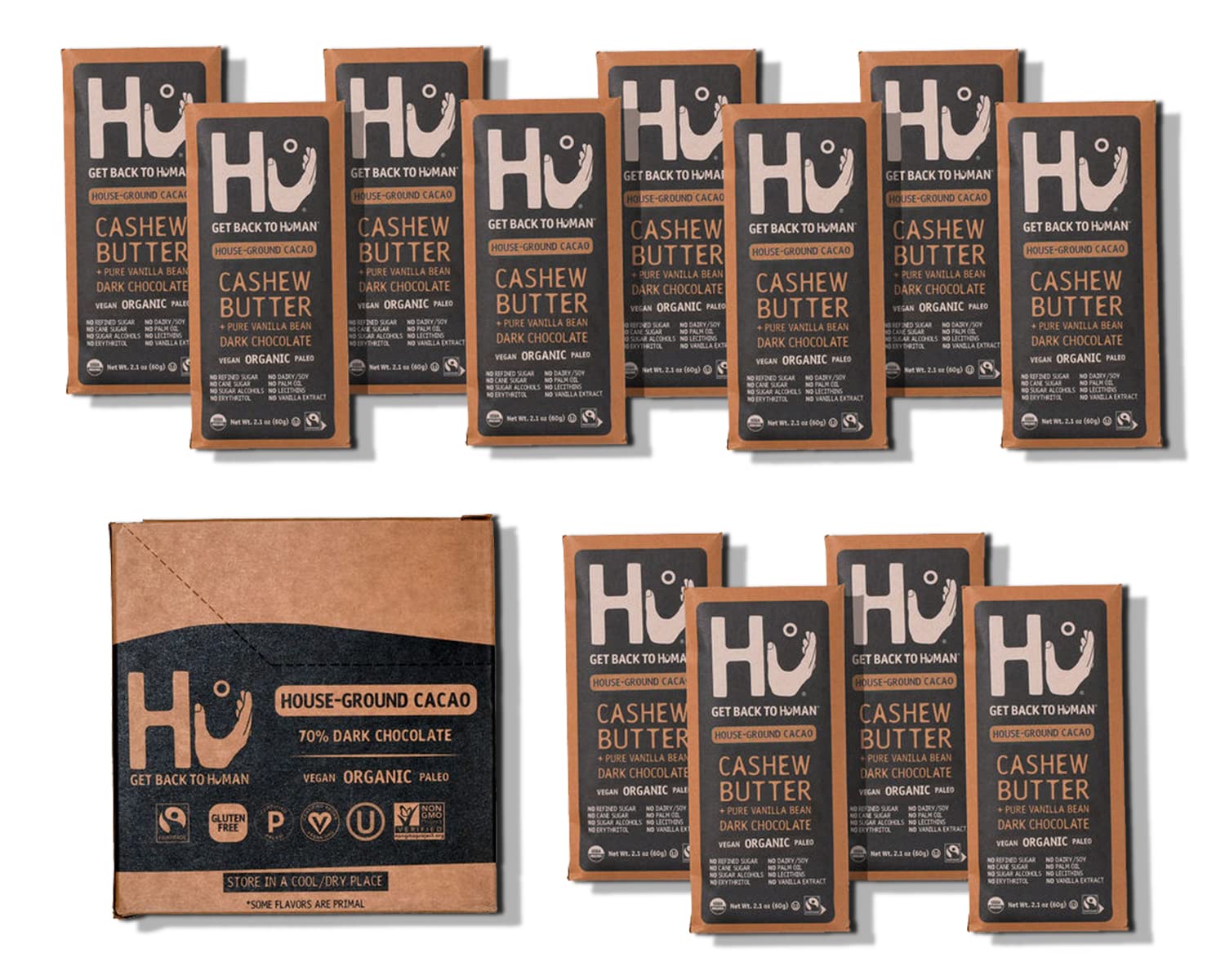Hu Chocolate Bars Cashew Butter Vanilla Bean 12 Pack Delight